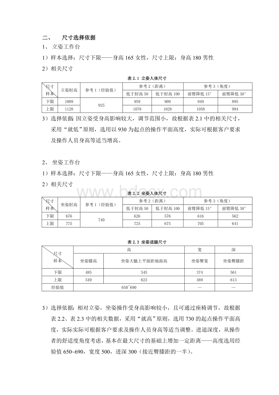 工作台部分尺寸设计规范(修正版).doc_第2页