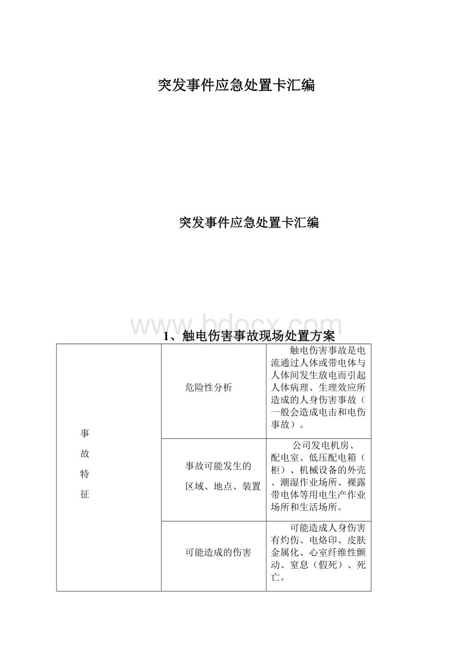 突发事件应急处置卡汇编.docx_第1页