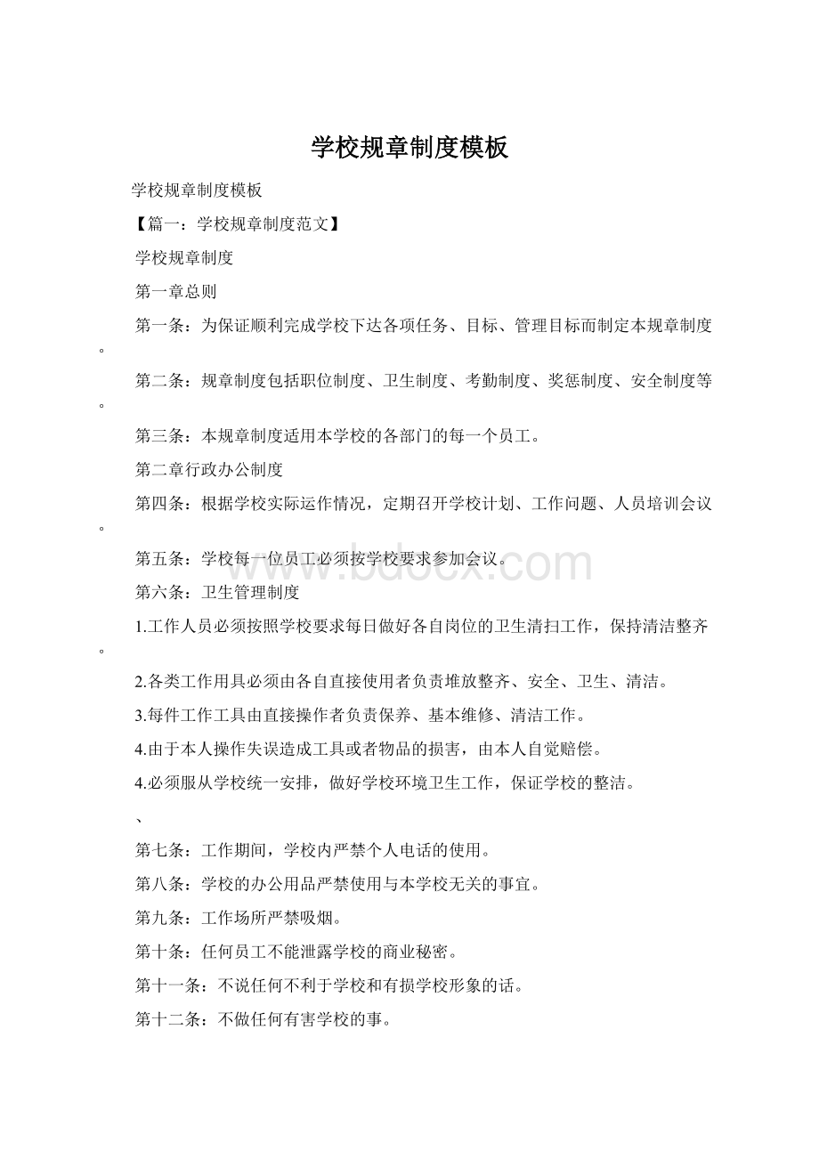 学校规章制度模板文档格式.docx_第1页