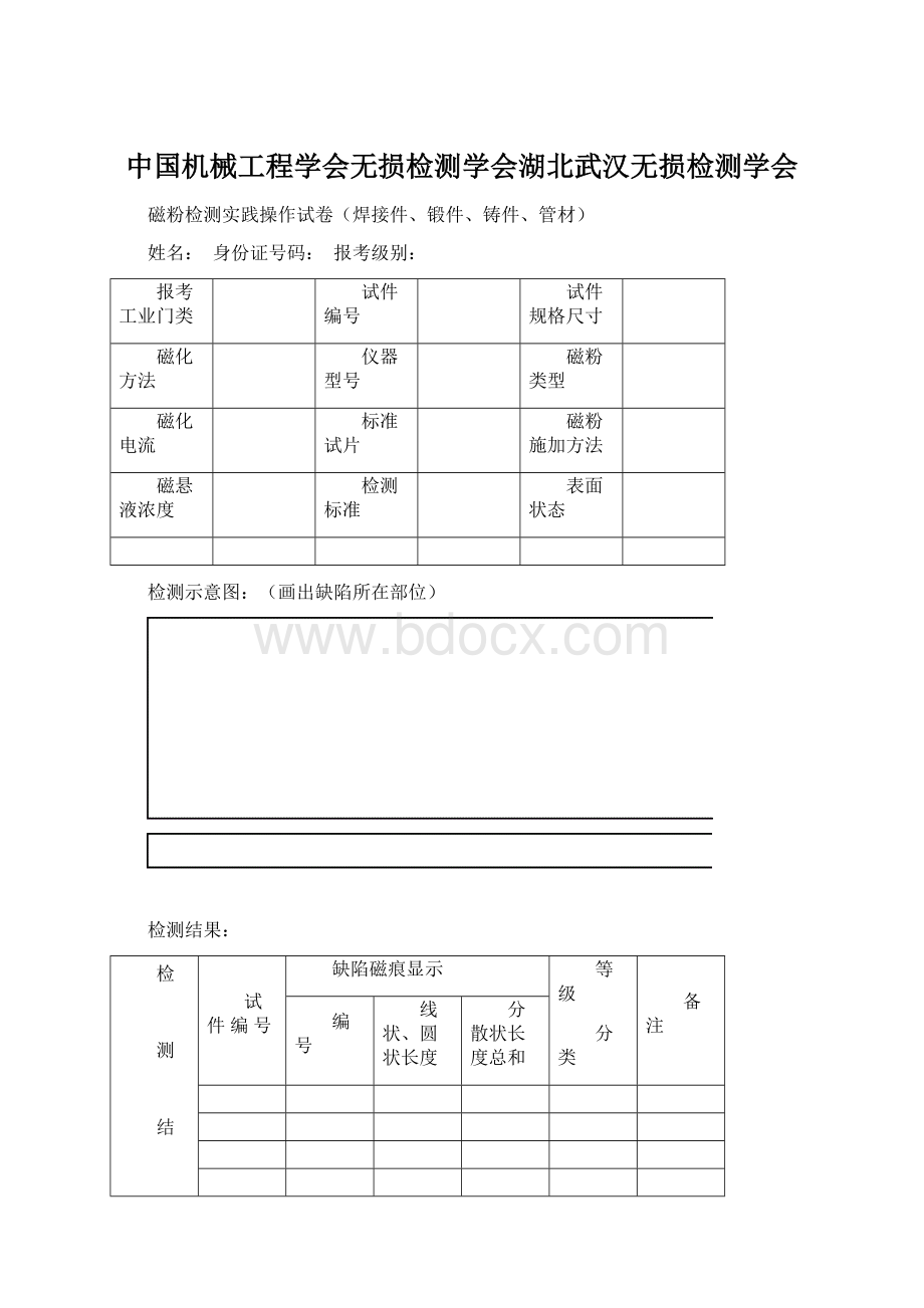 中国机械工程学会无损检测学会湖北武汉无损检测学会Word格式.docx_第1页