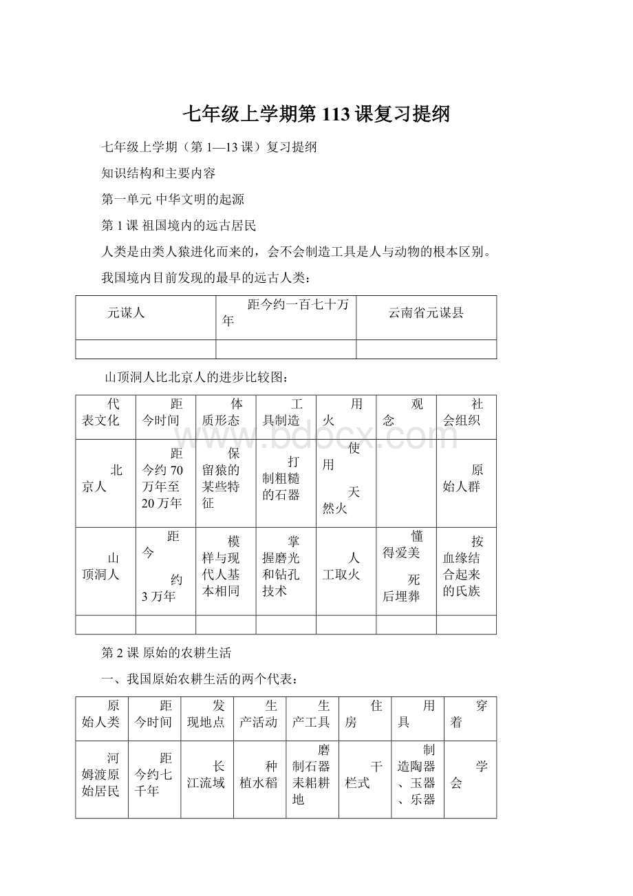 七年级上学期第113课复习提纲文档格式.docx_第1页