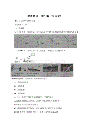 中考物理分类汇编《光现象》.docx