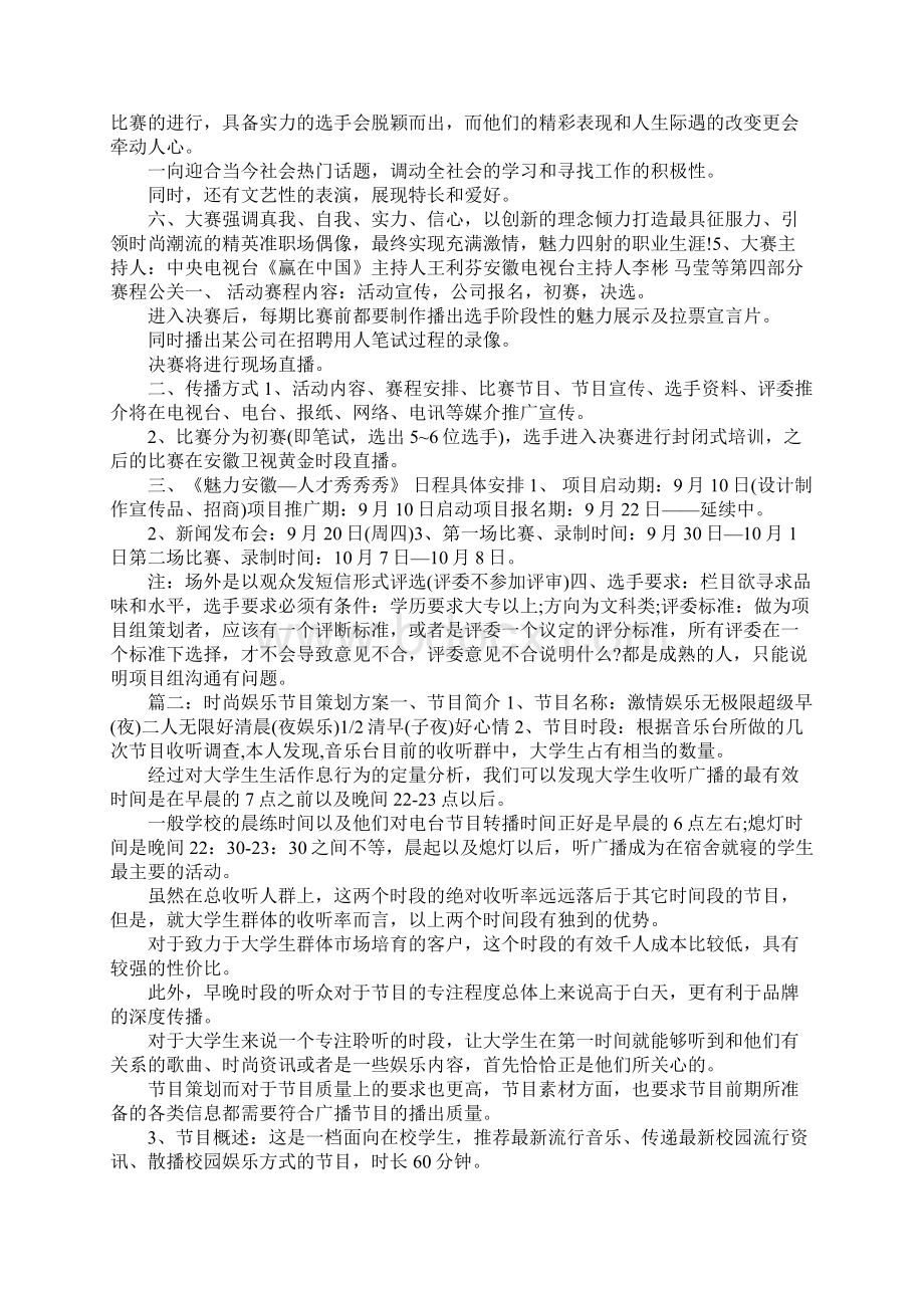 娱乐节目策划方案模板Word文档格式.docx_第3页