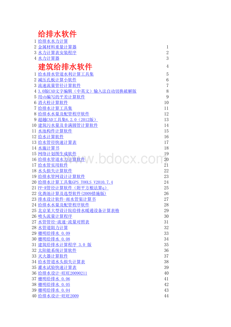 经典推荐市政给排水管道计算软件大全多个软件表格文件下载.xls