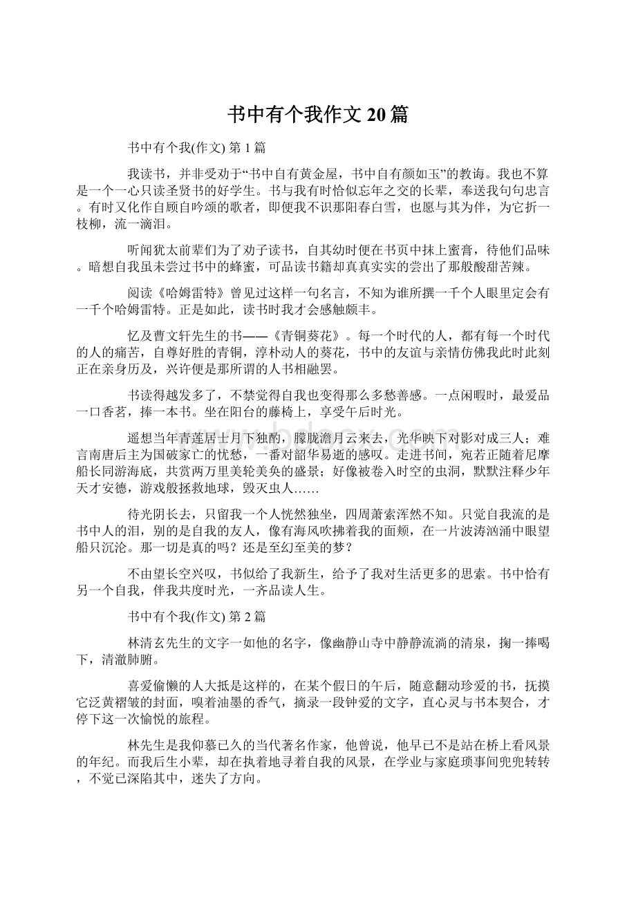 书中有个我作文20篇文档格式.docx