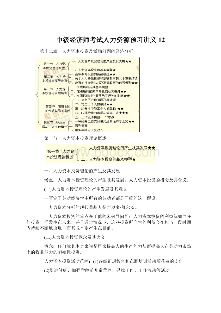 中级经济师考试人力资源预习讲义12.docx_第1页