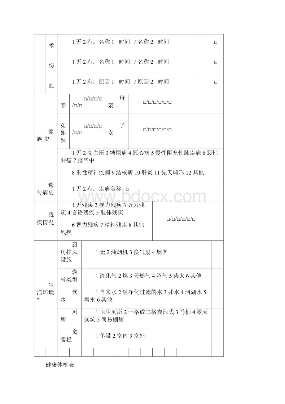 XXX卫生院新版健康档案表格.docx_第3页