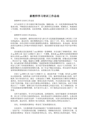 新教师学习培训工作总结Word文件下载.docx