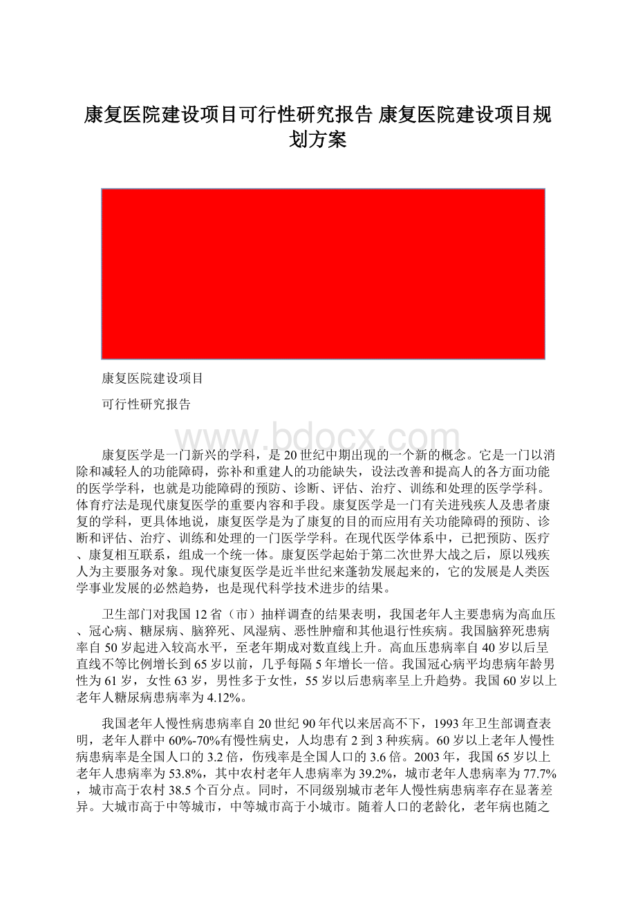 康复医院建设项目可行性研究报告 康复医院建设项目规划方案.docx_第1页