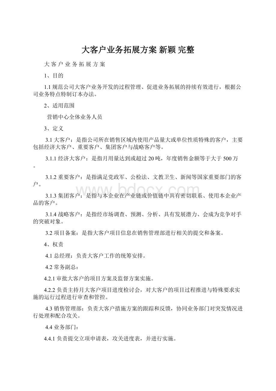 大客户业务拓展方案 新颖完整.docx_第1页