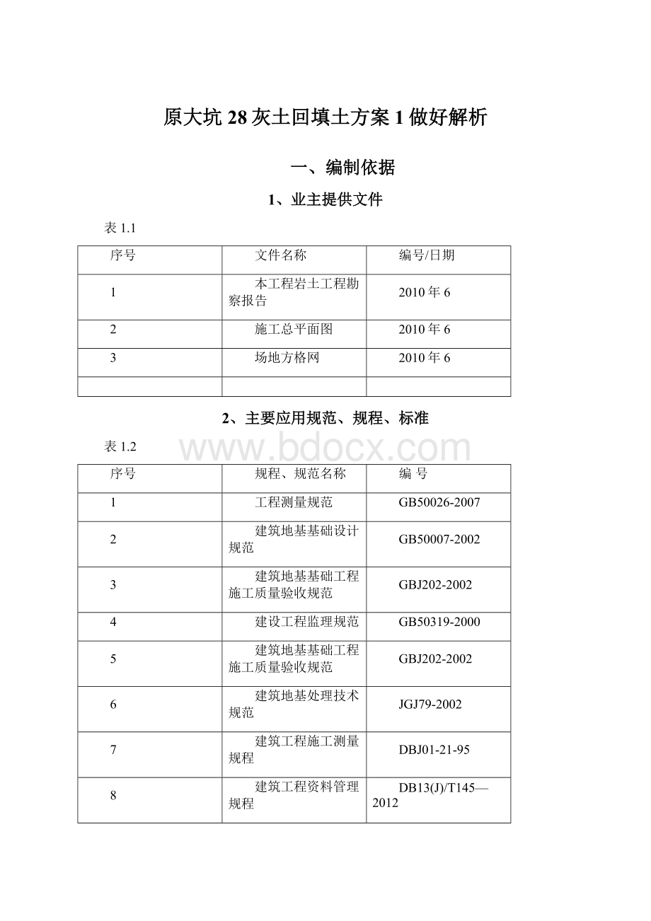 原大坑28灰土回填土方案1做好解析Word格式文档下载.docx