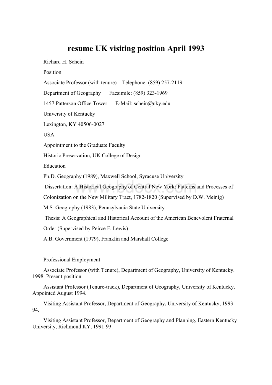 resume UK visiting position April 1993文档格式.docx_第1页