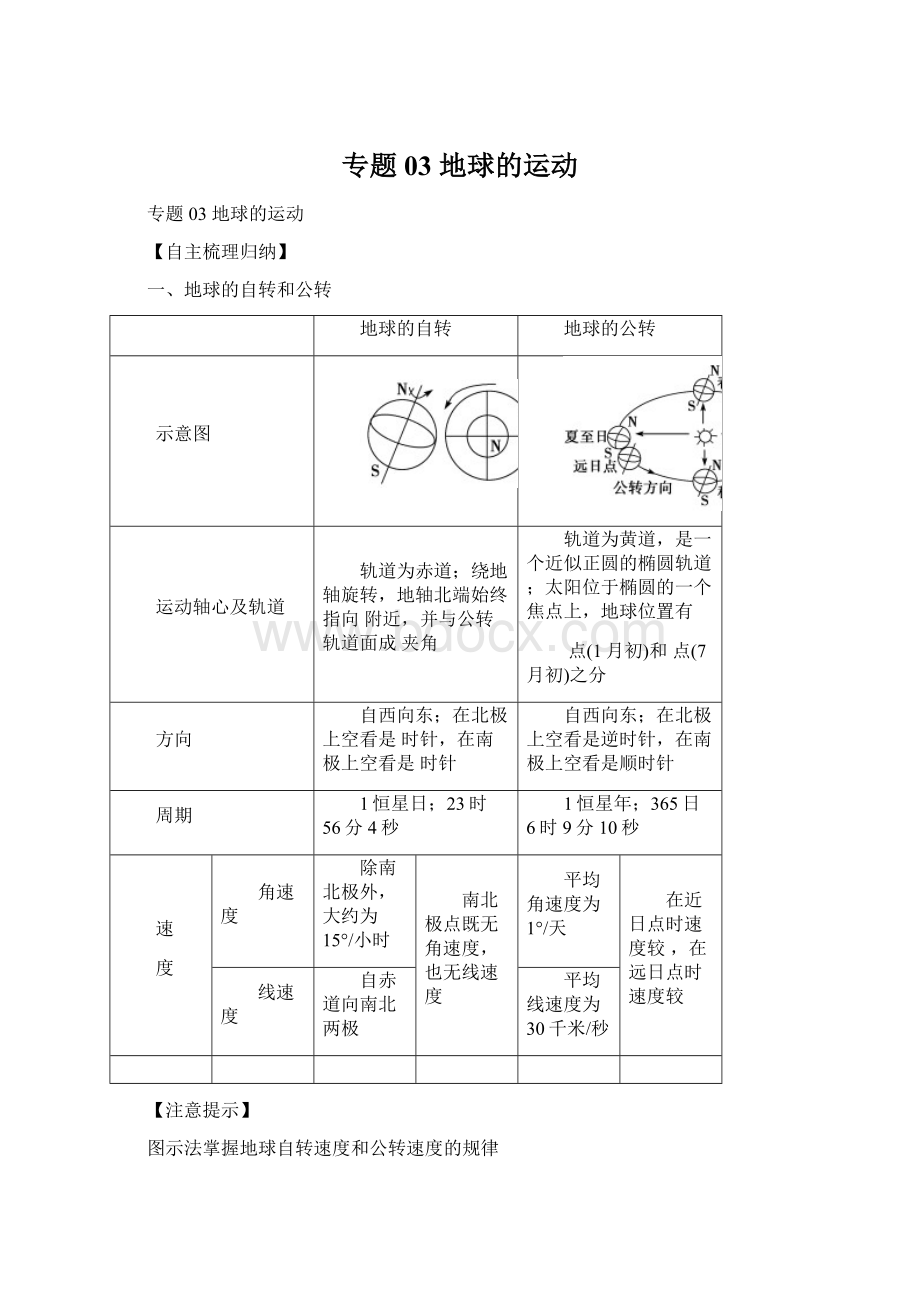 专题03 地球的运动.docx_第1页