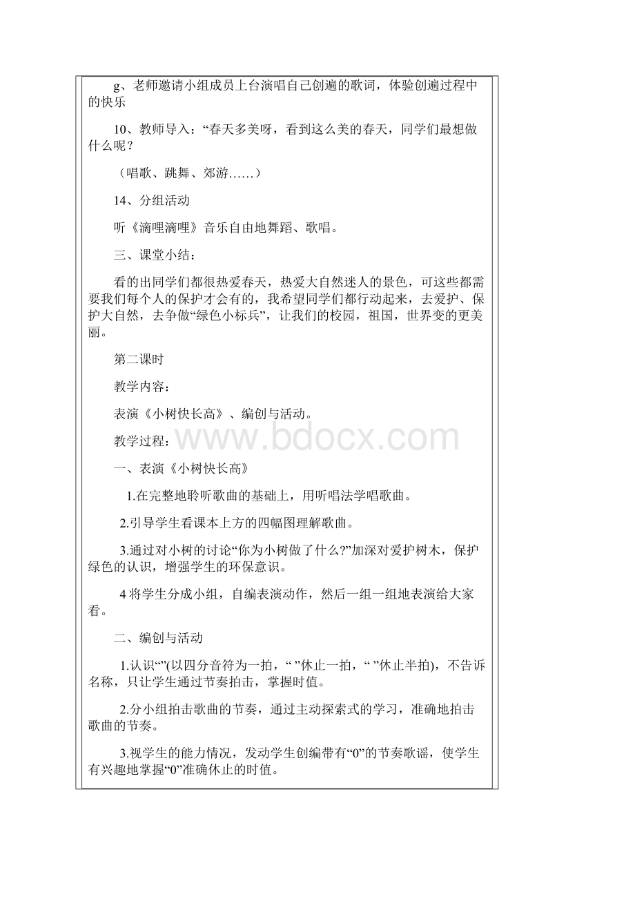 人教版音乐第四册全册教案.docx_第3页