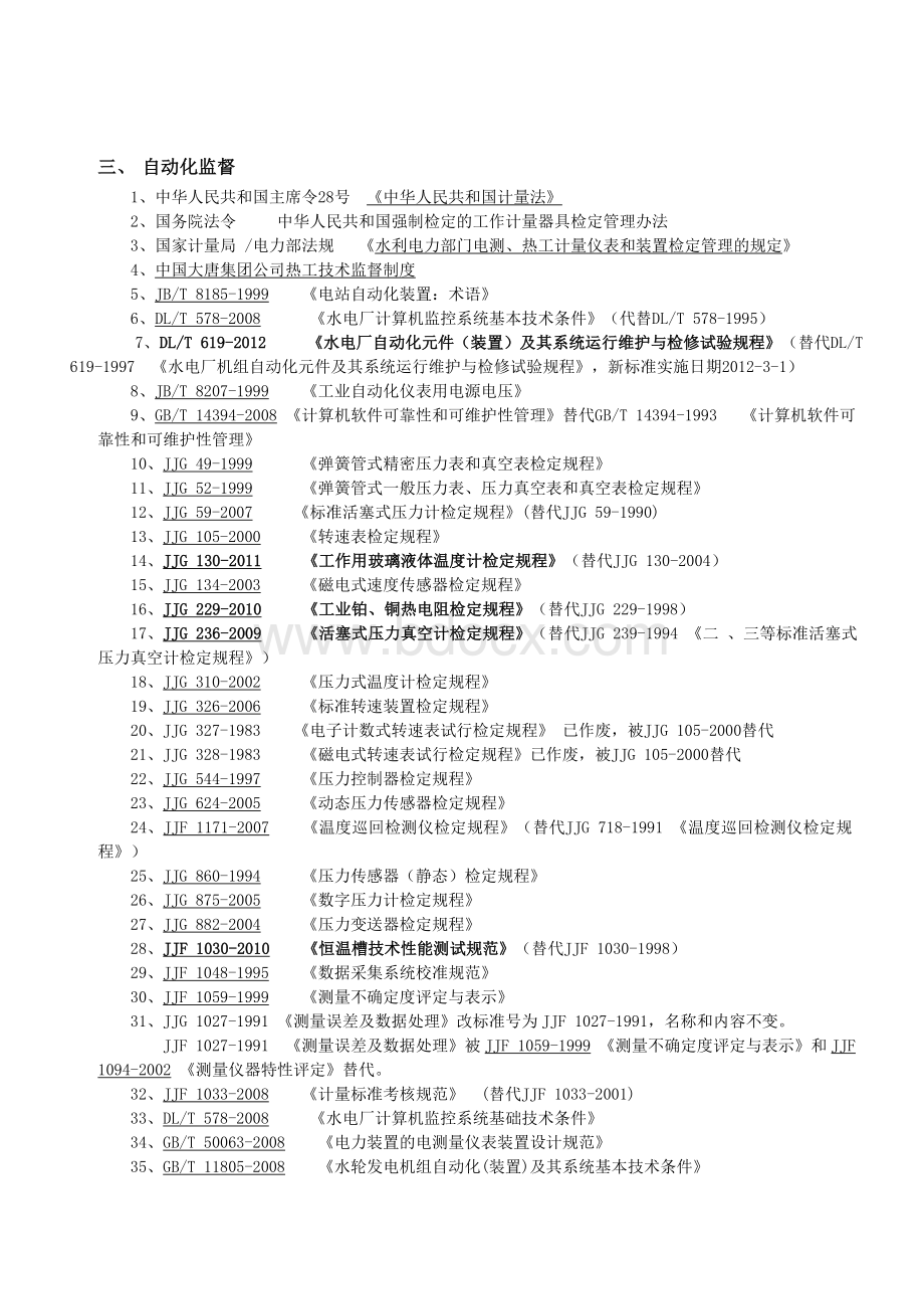 中国大唐集团公司水电厂技术监控必备标准、规程Word下载.doc_第2页