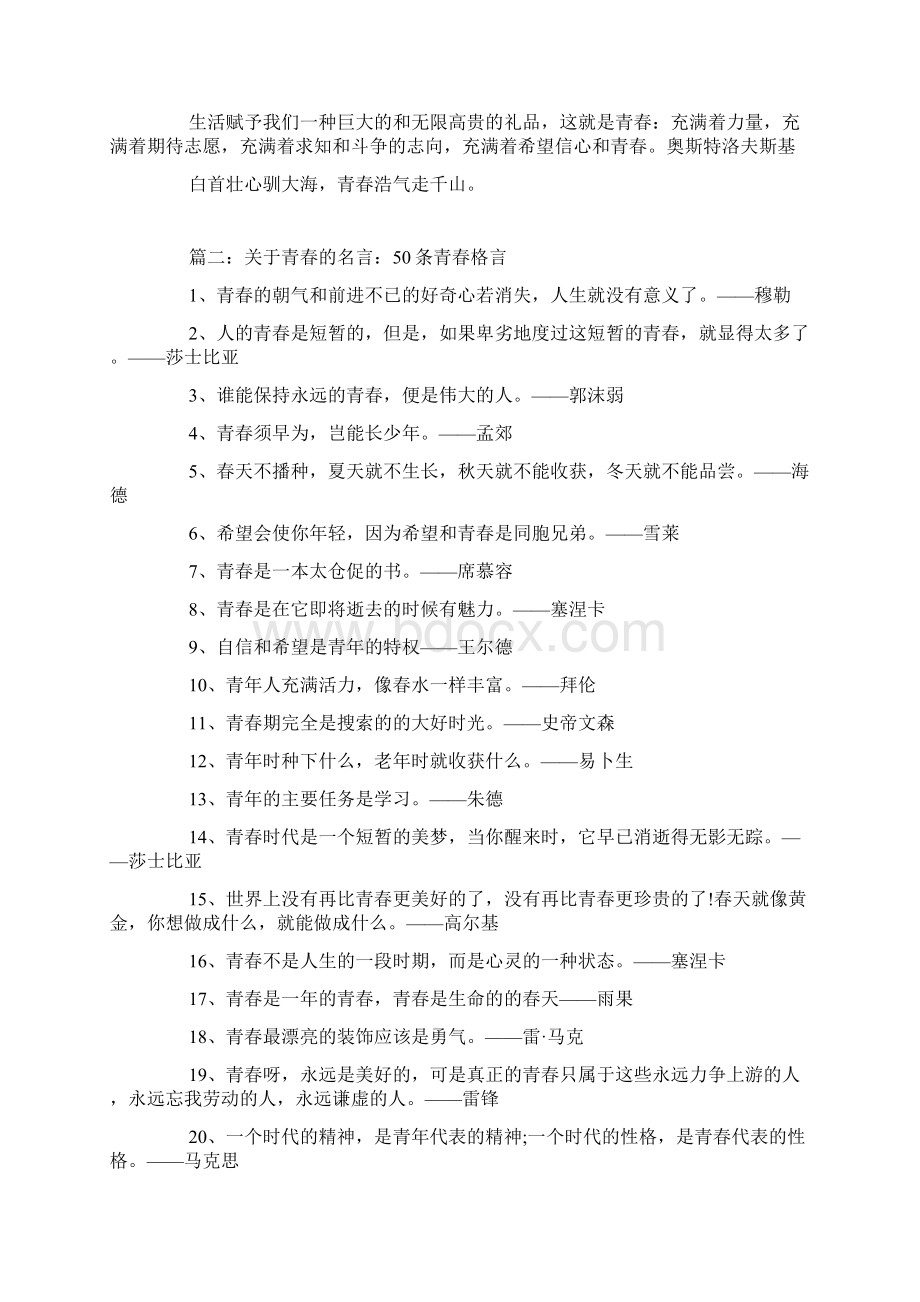 关于青春的名言青春啊永远是美好的.docx_第2页