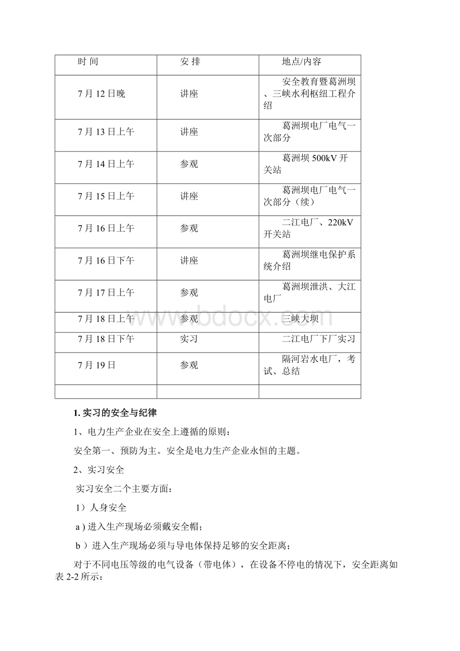 华中科技大学葛洲坝实习报告Word文档格式.docx_第2页