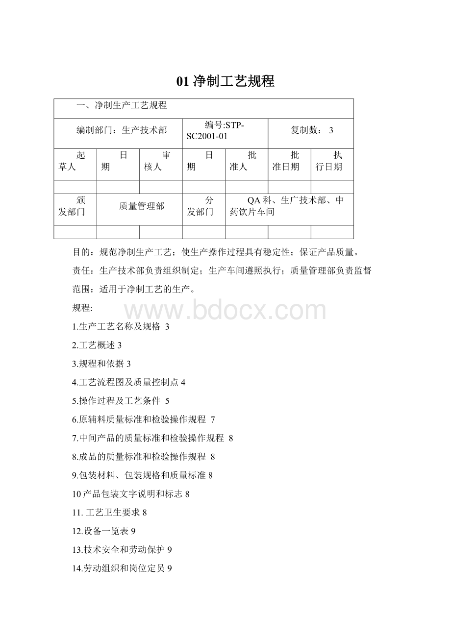 01净制工艺规程文档格式.docx