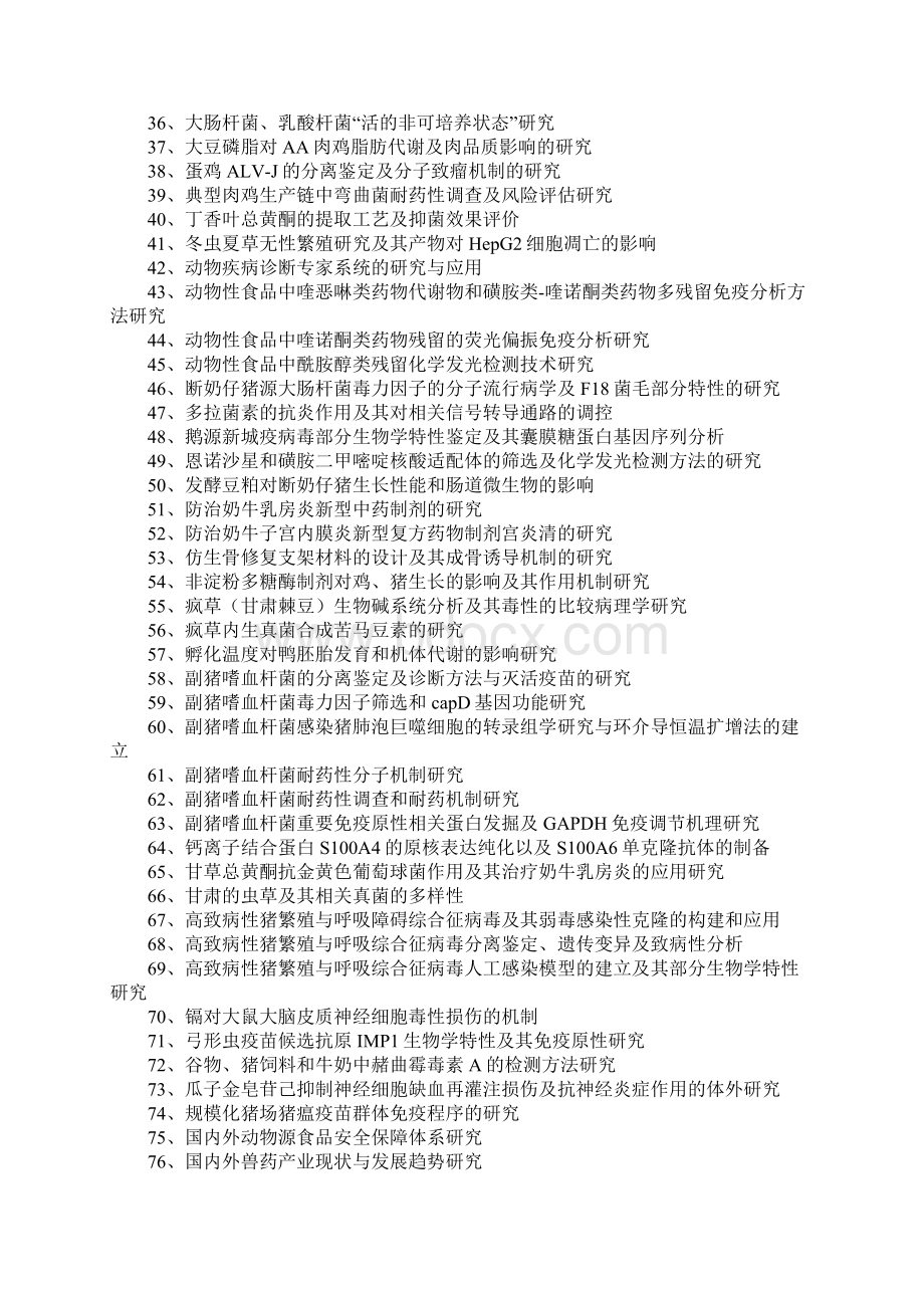 毕业论文选题推荐228个畜牧兽医专业毕业论文题目参考.docx_第2页