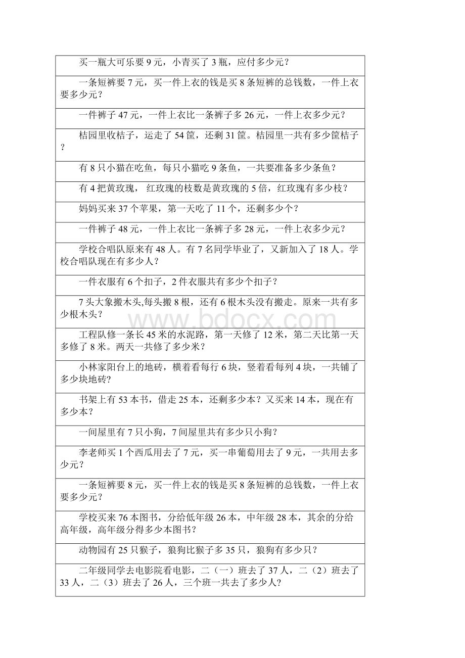 二年级上册数学应用题天天练47去我的文库看看吧 小学初中习题课件原创实用 恢复.docx_第2页