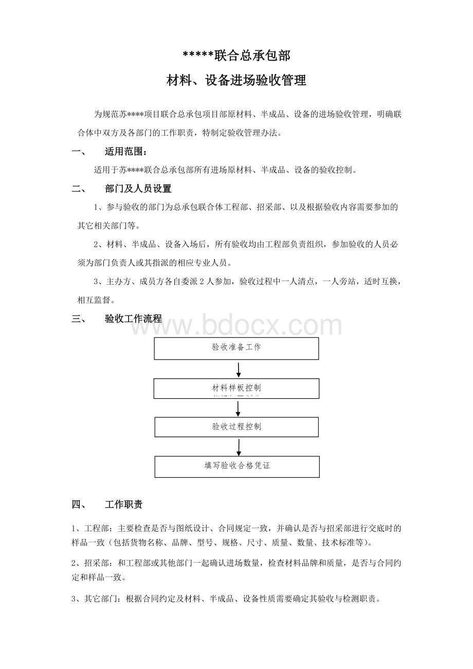 联合总承包材料设备进场验收管理Word文档下载推荐.doc_第1页