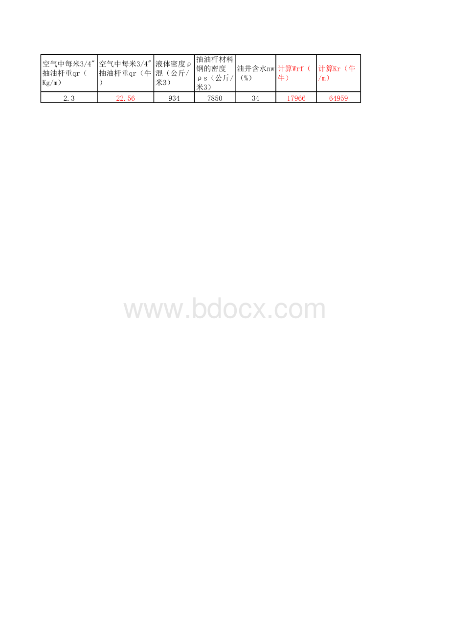 抽油机载荷、泵理论排量计算(2006.2.15)表格文件下载.xls_第2页