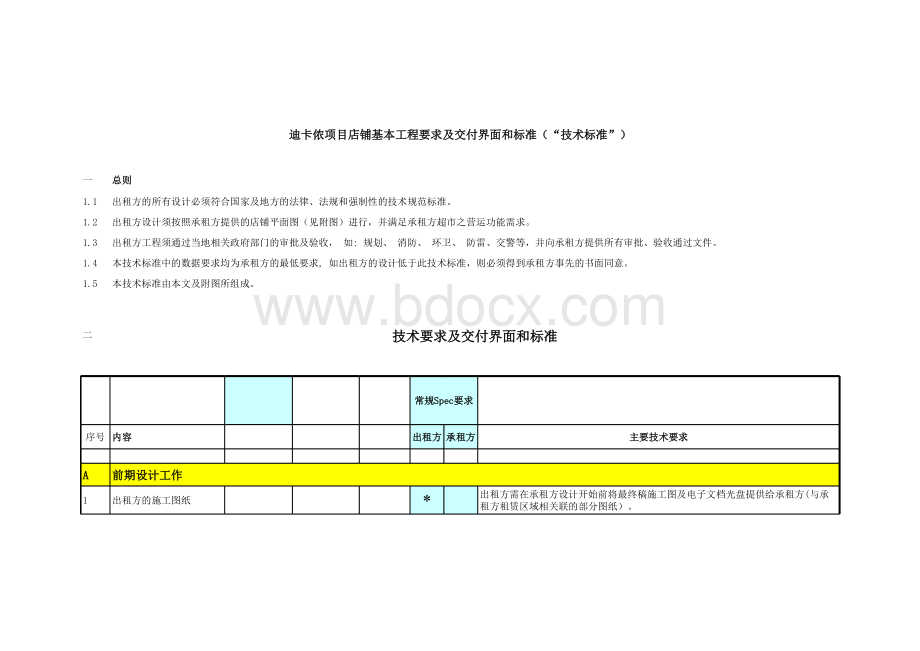 迪卡侬工程要求和标准(修)20120910.xls