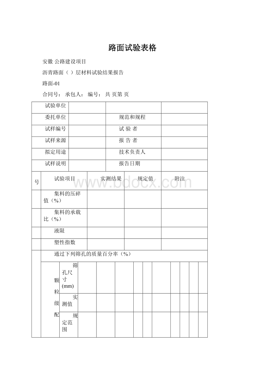 路面试验表格.docx_第1页