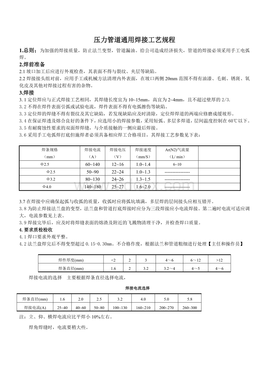 压力管道通用焊接工艺规程(碳钢).doc