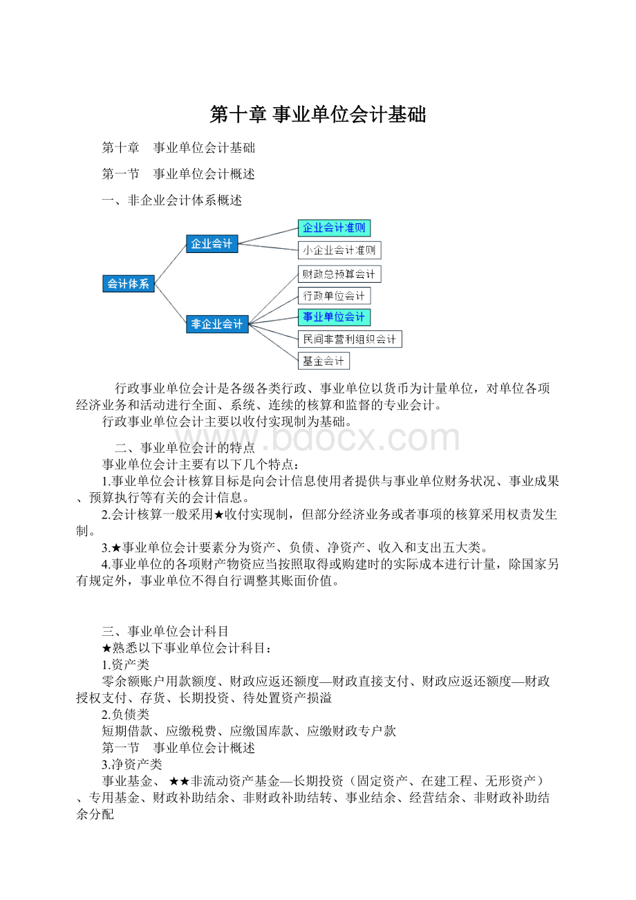 第十章 事业单位会计基础Word文档下载推荐.docx_第1页