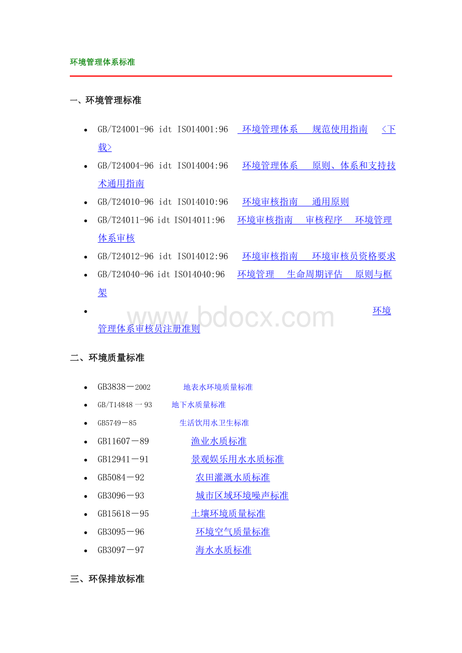 环境管理体系标准清单.doc