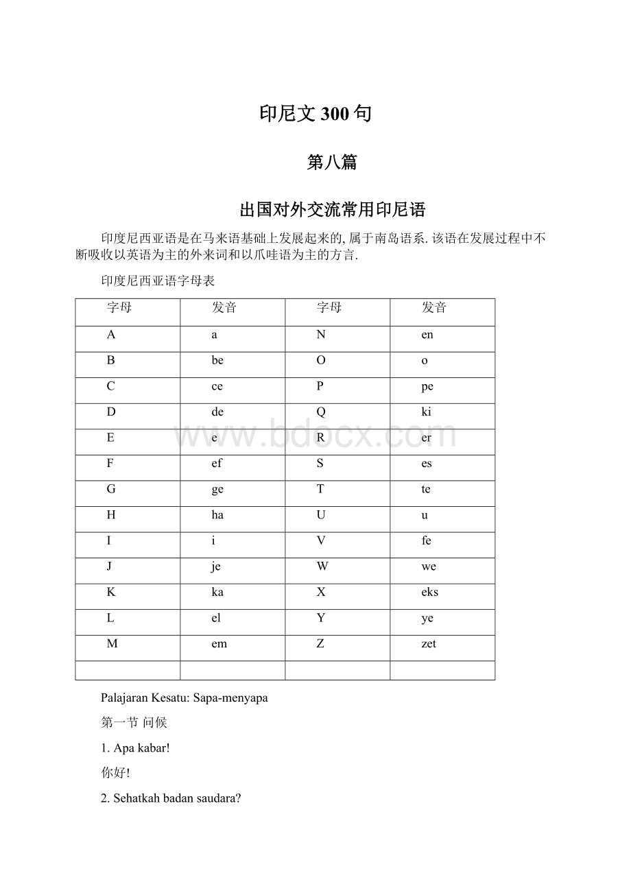 印尼文300句Word格式.docx_第1页