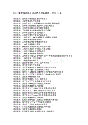 中国表面处理及热处理新建项目大全Word格式文档下载.doc