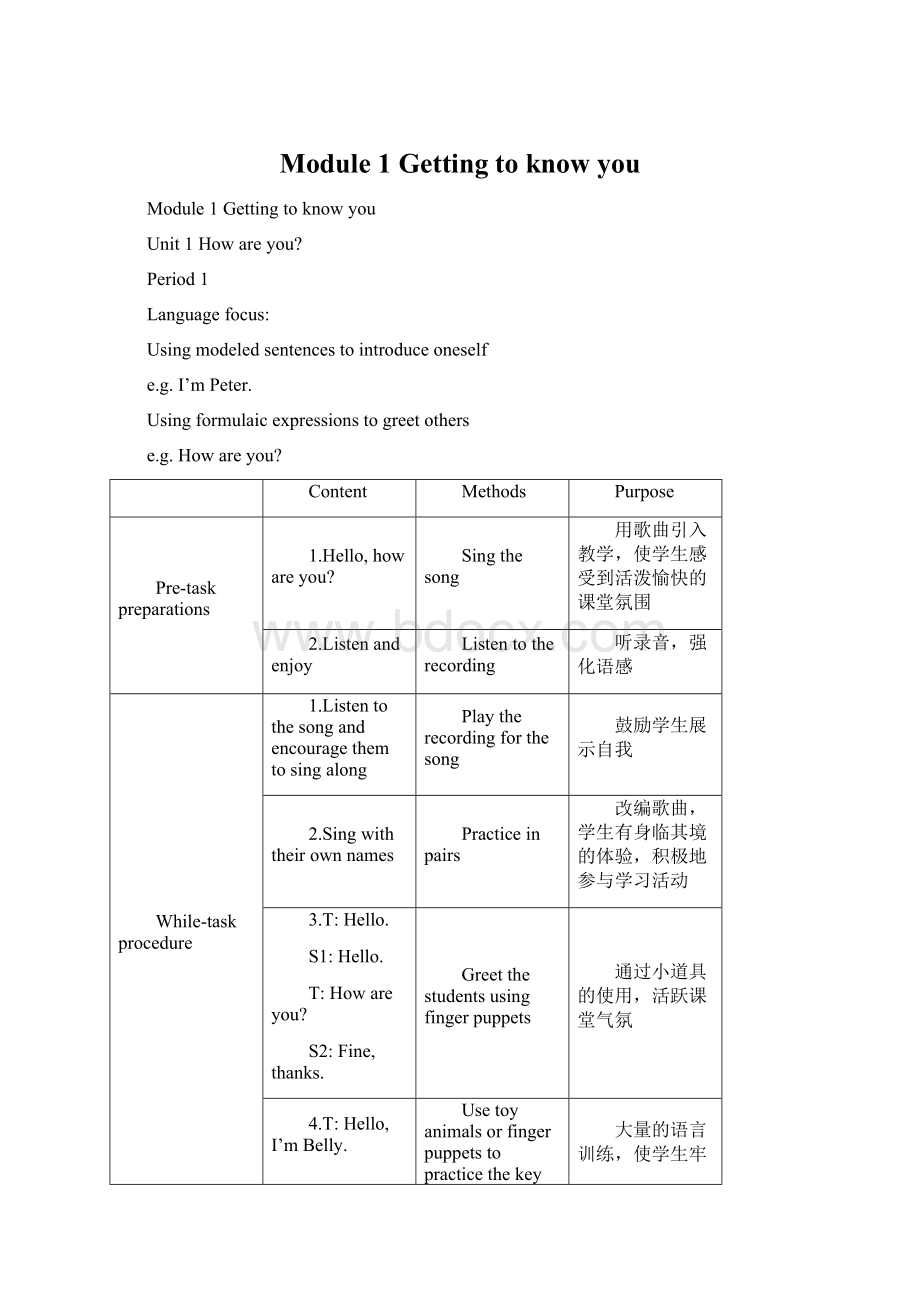 Module 1 Getting to know you.docx_第1页