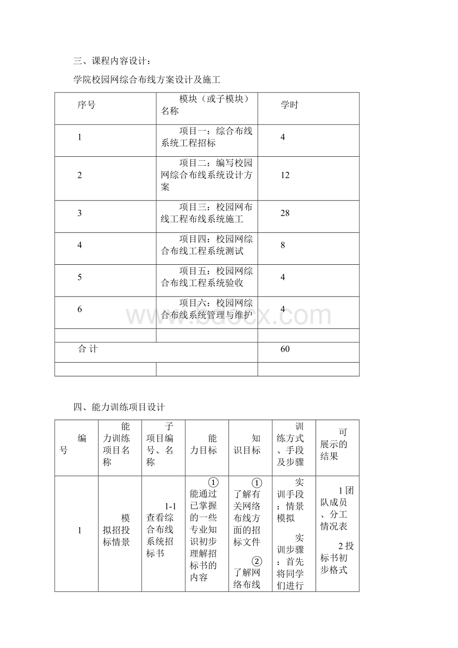 综合布线课程整体设计Word格式文档下载.docx_第3页