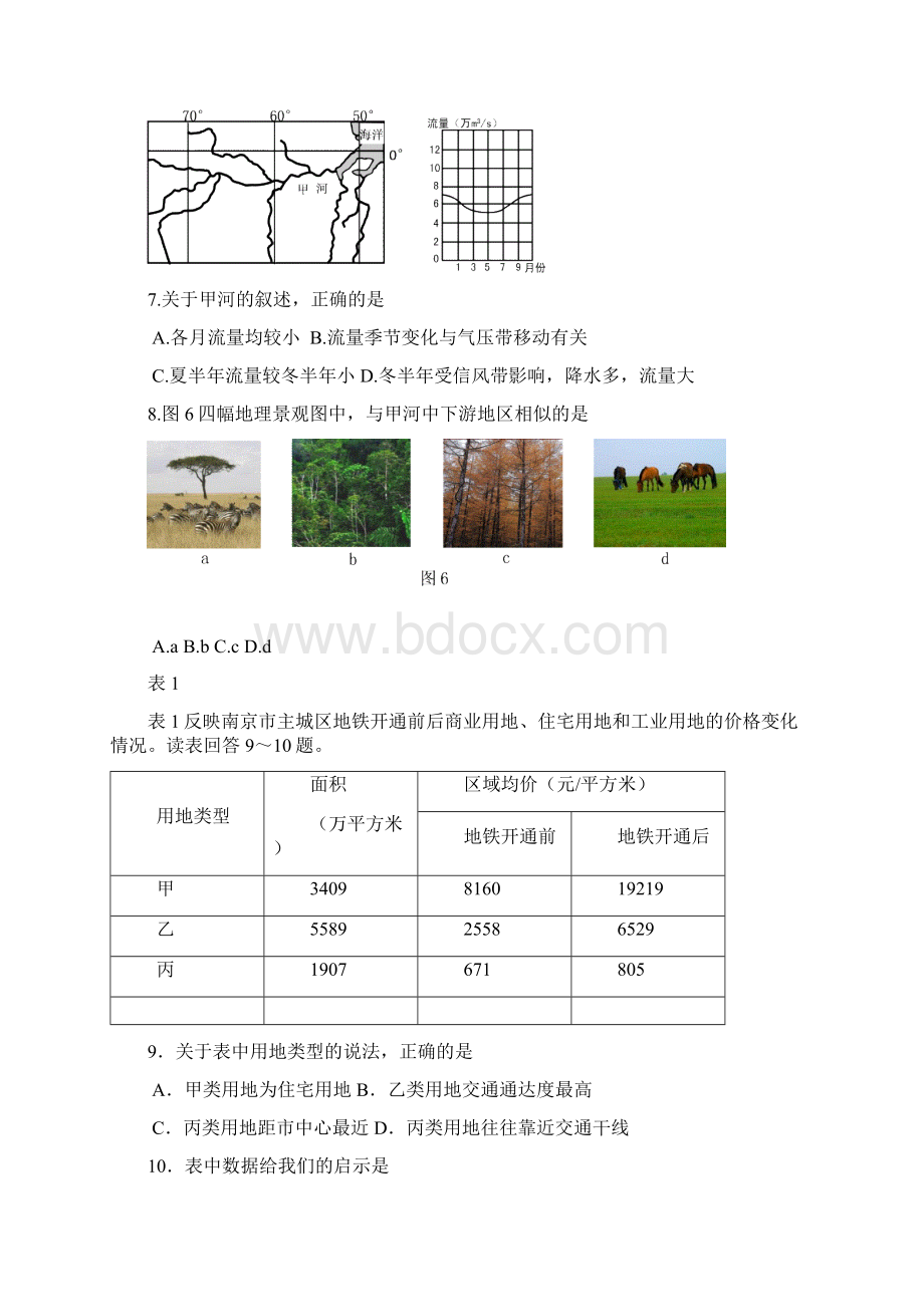 连云港市届高三第一学期期末调研考试 地 理 试 题.docx_第3页