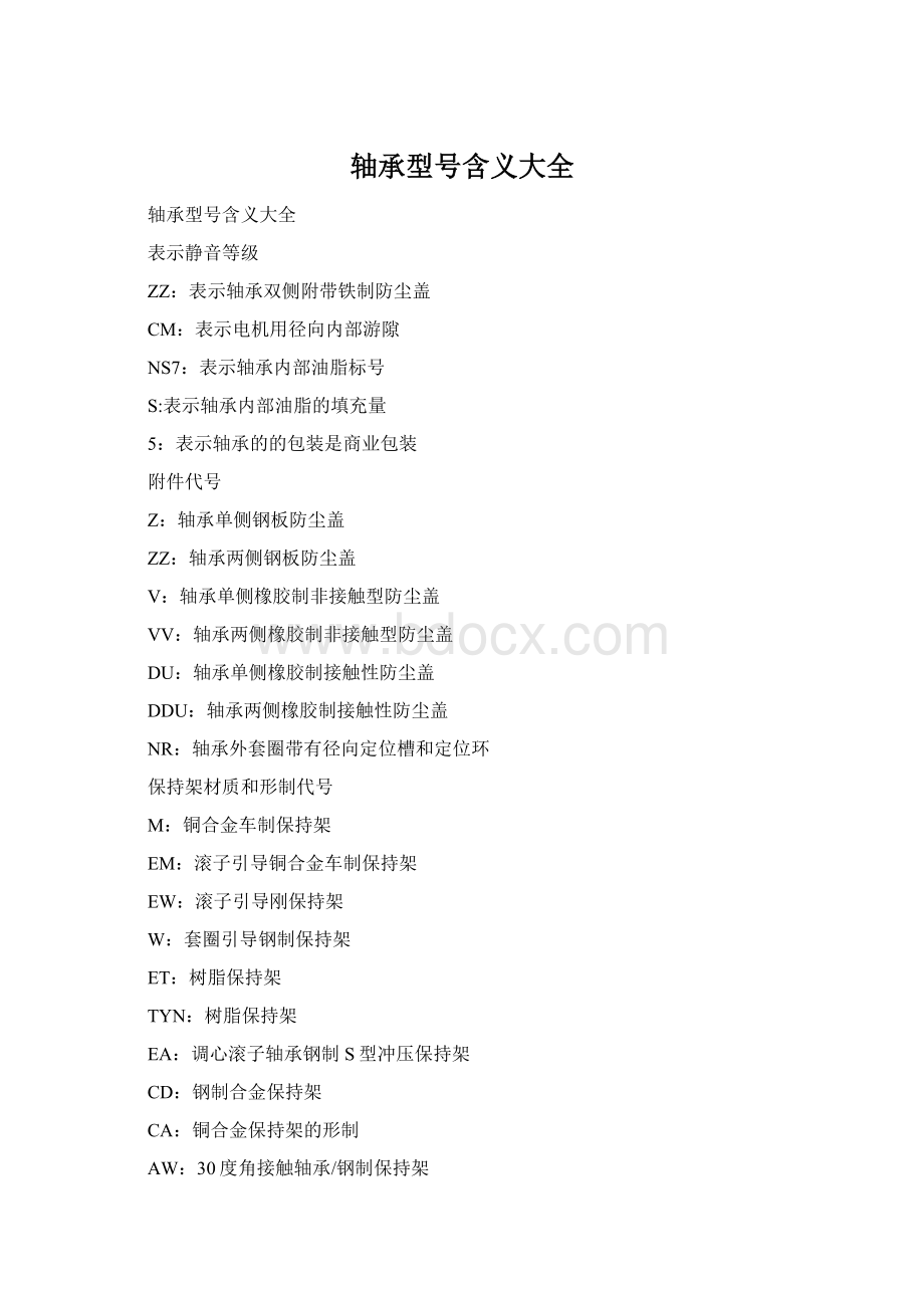 轴承型号含义大全Word格式文档下载.docx_第1页