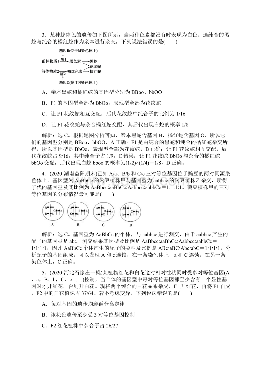 版新高考生物 单元过关检测五 新人教版docWord格式文档下载.docx_第2页