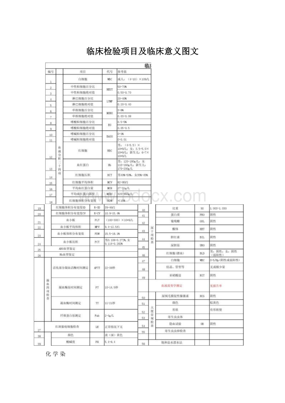 临床检验项目及临床意义图文Word格式.docx