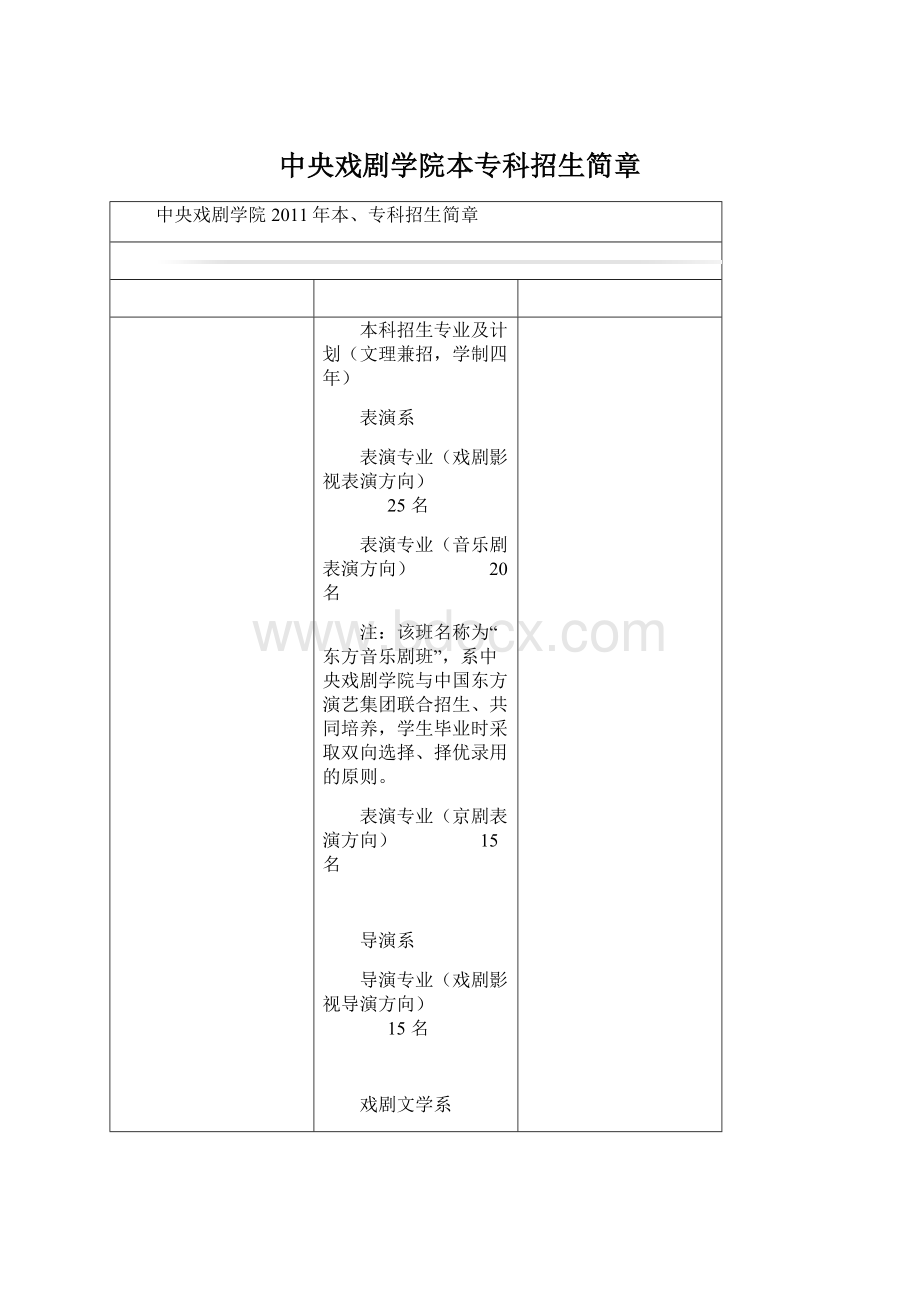 中央戏剧学院本专科招生简章.docx_第1页