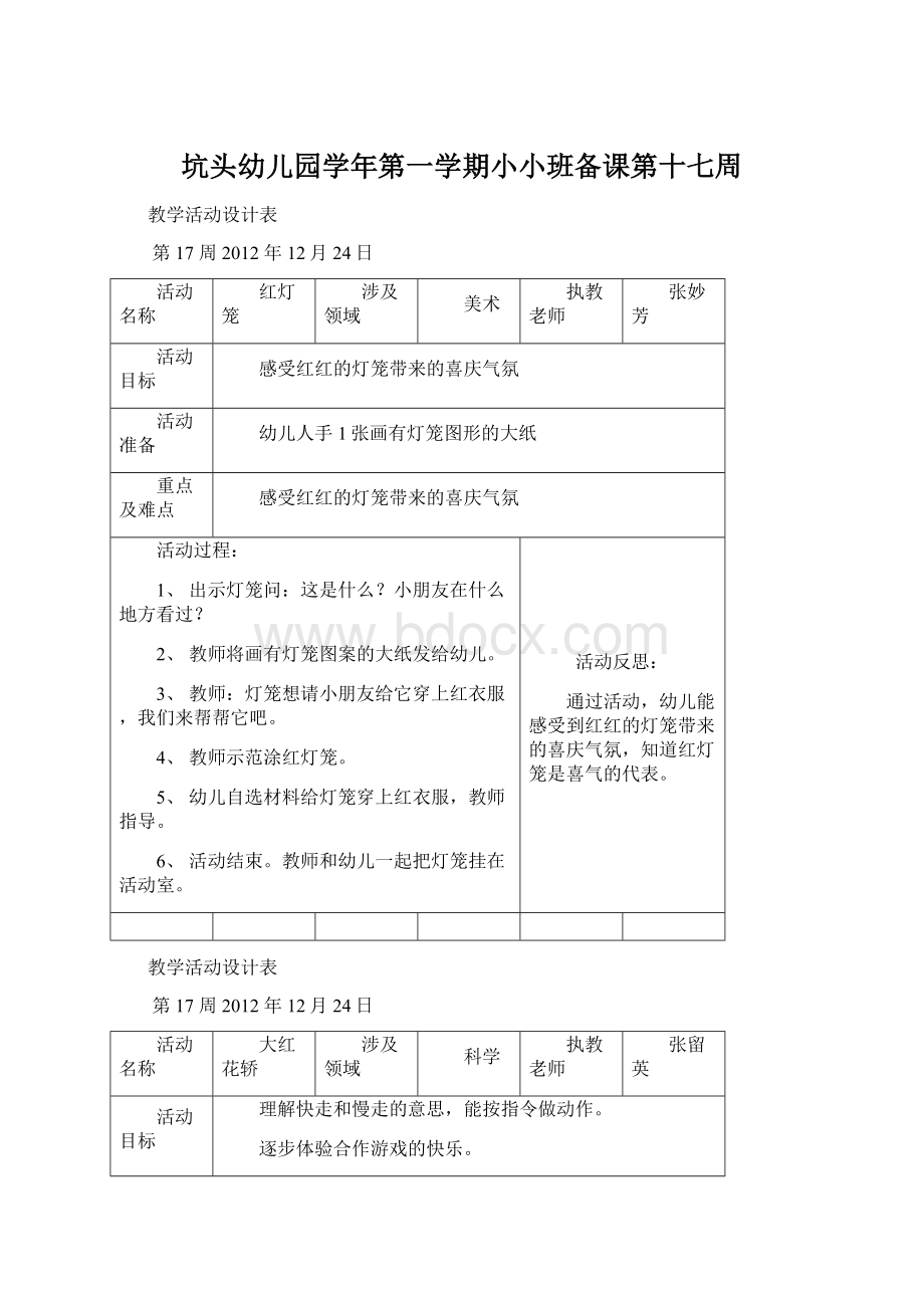 坑头幼儿园学年第一学期小小班备课第十七周Word文件下载.docx