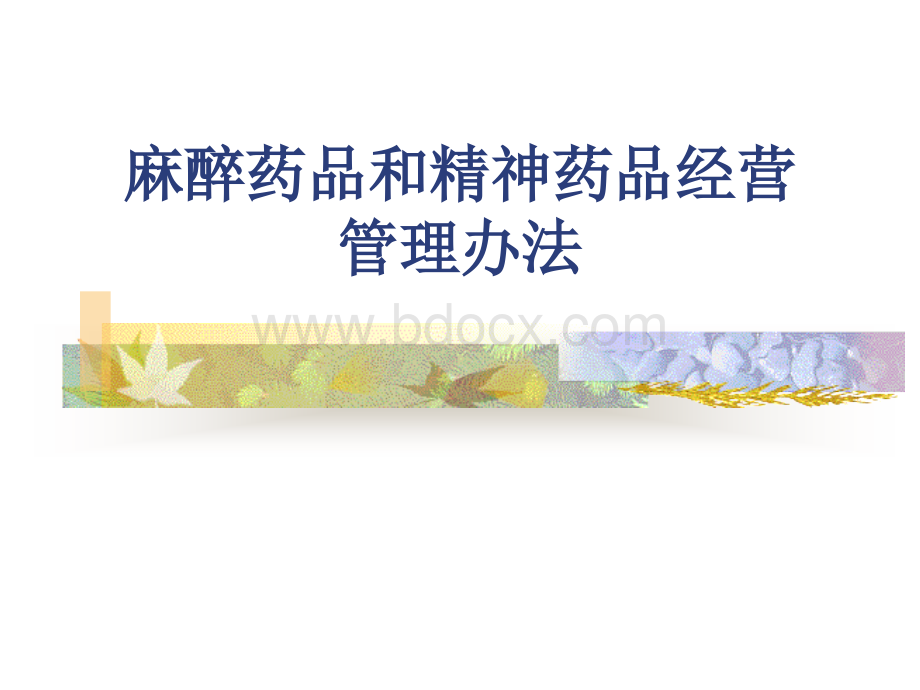 麻醉药品和精神药品经营管理办法PPT资料.ppt