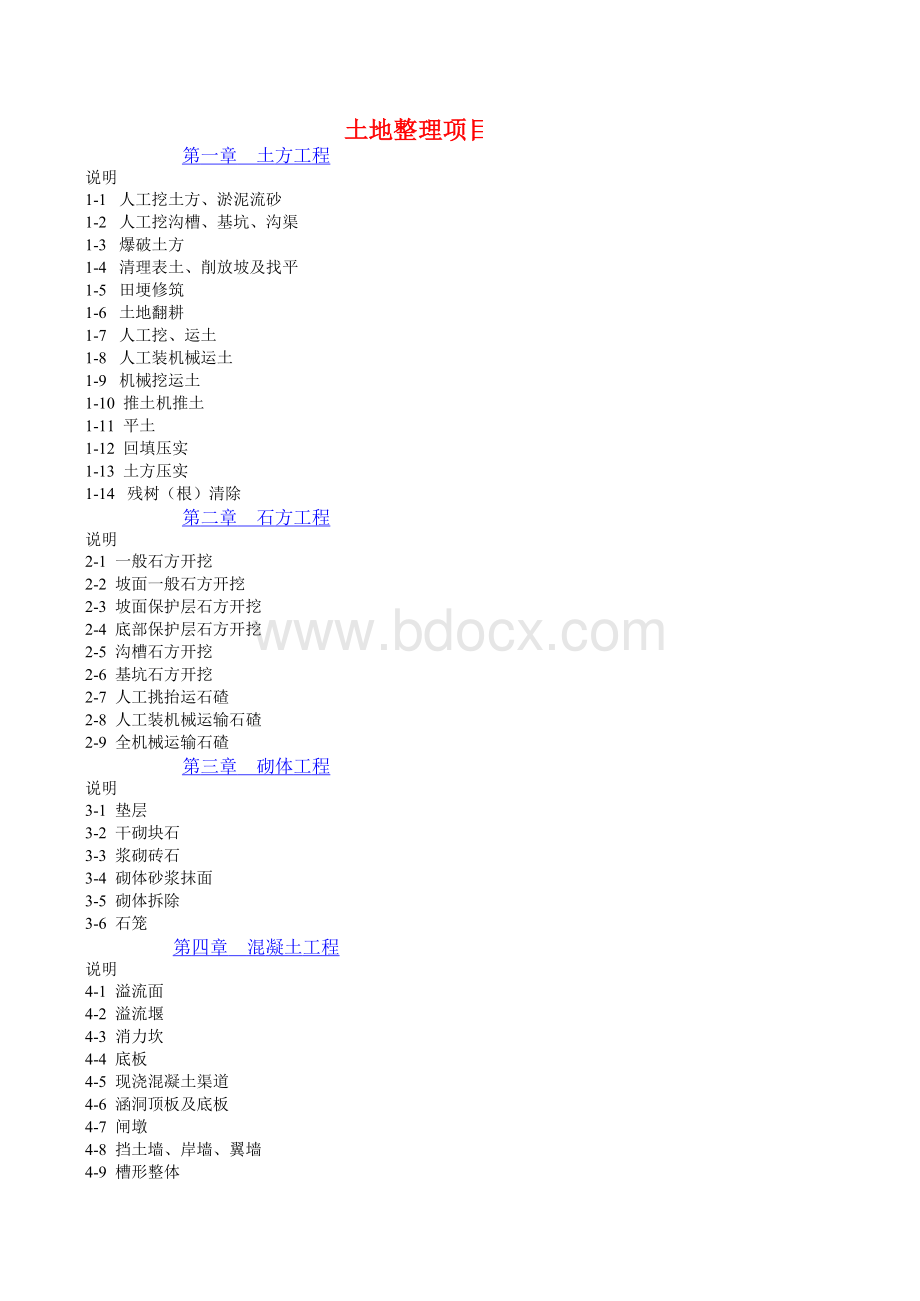 土地整理项目预算定额.xls_第1页