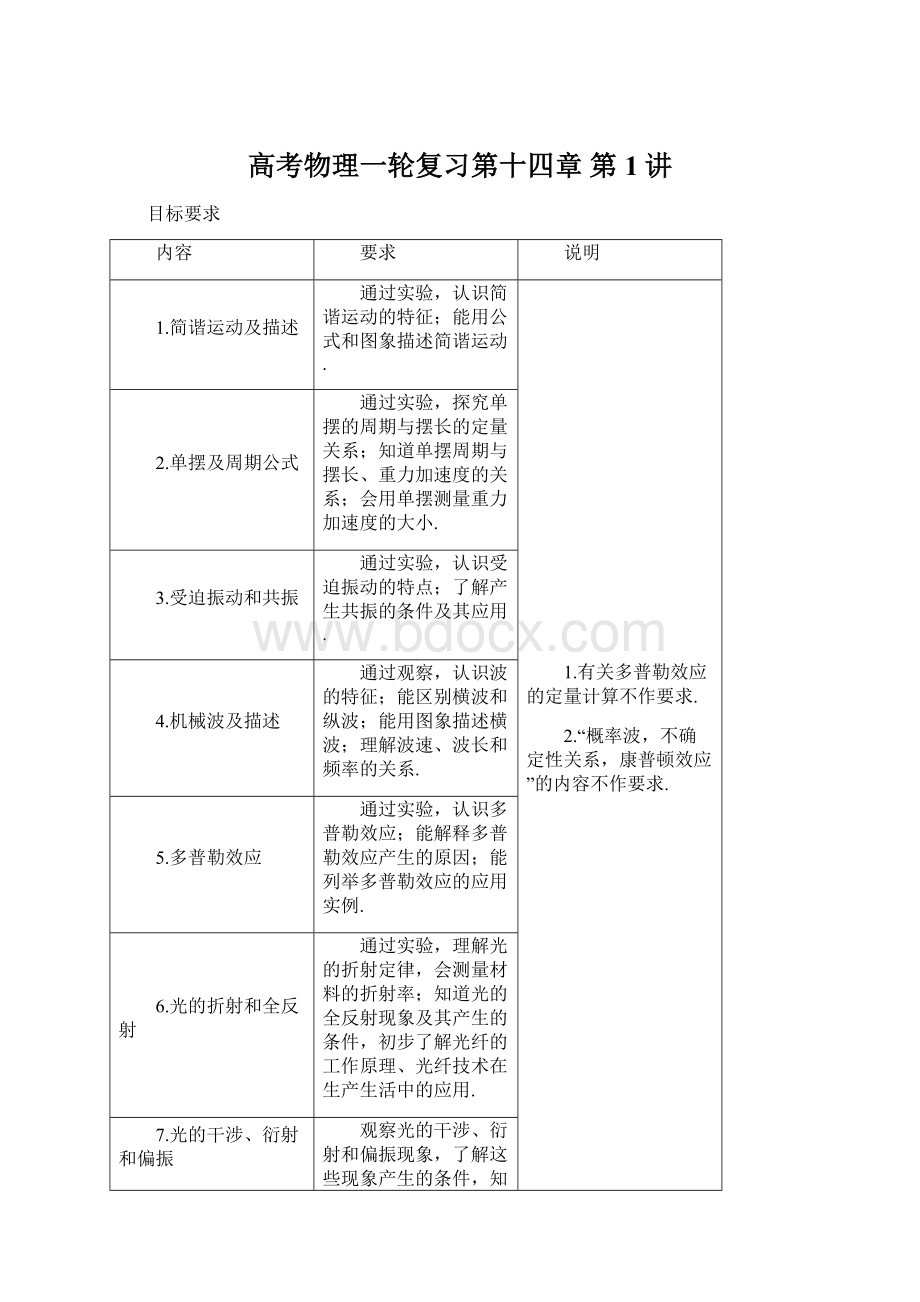 高考物理一轮复习第十四章 第1讲Word下载.docx