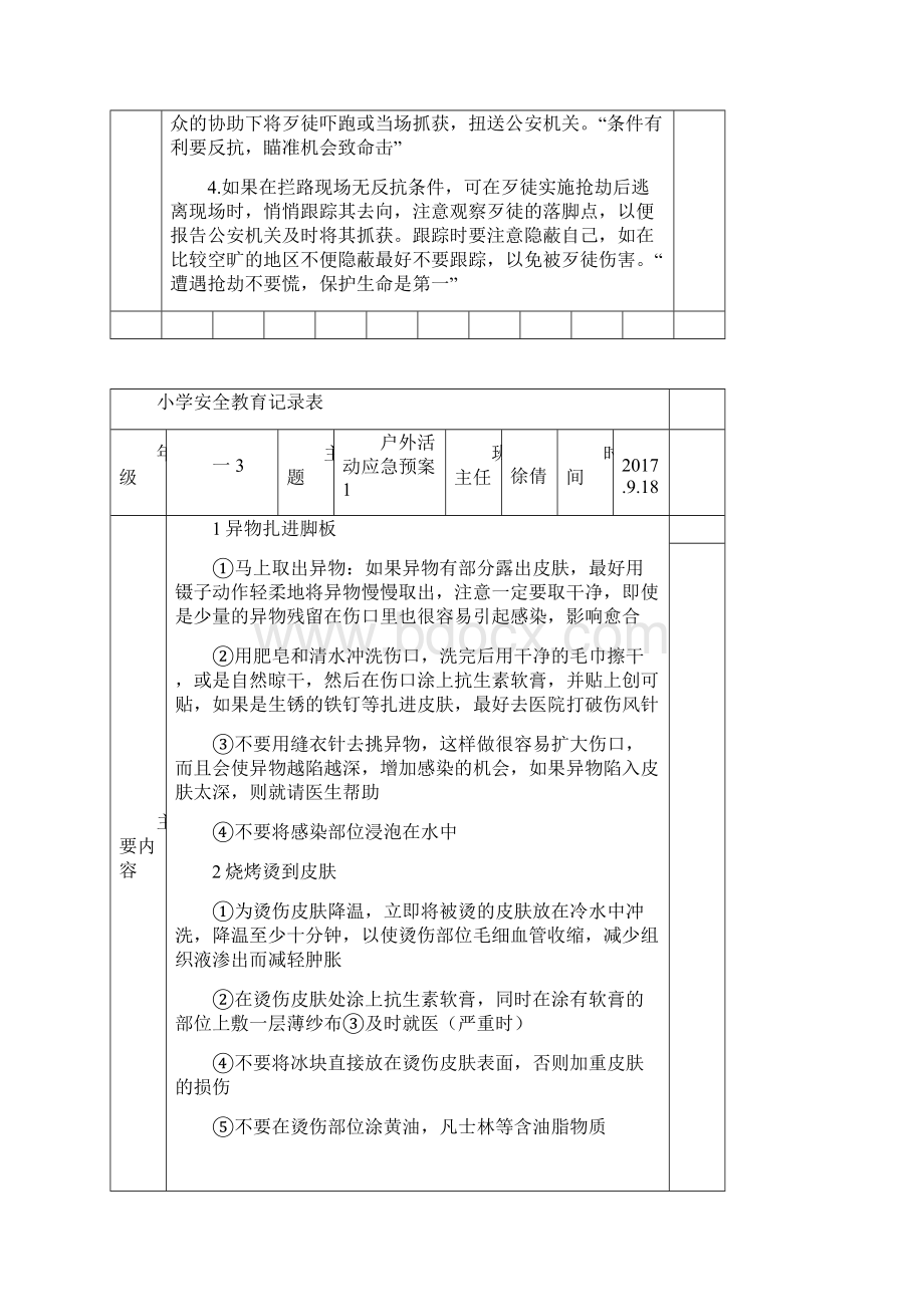 小学安全教育记录簿表.docx_第2页