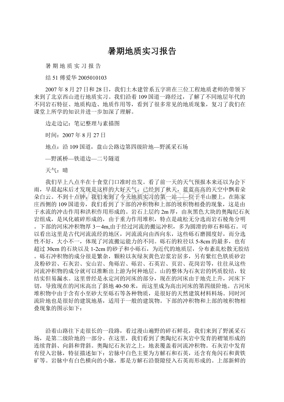 暑期地质实习报告.docx