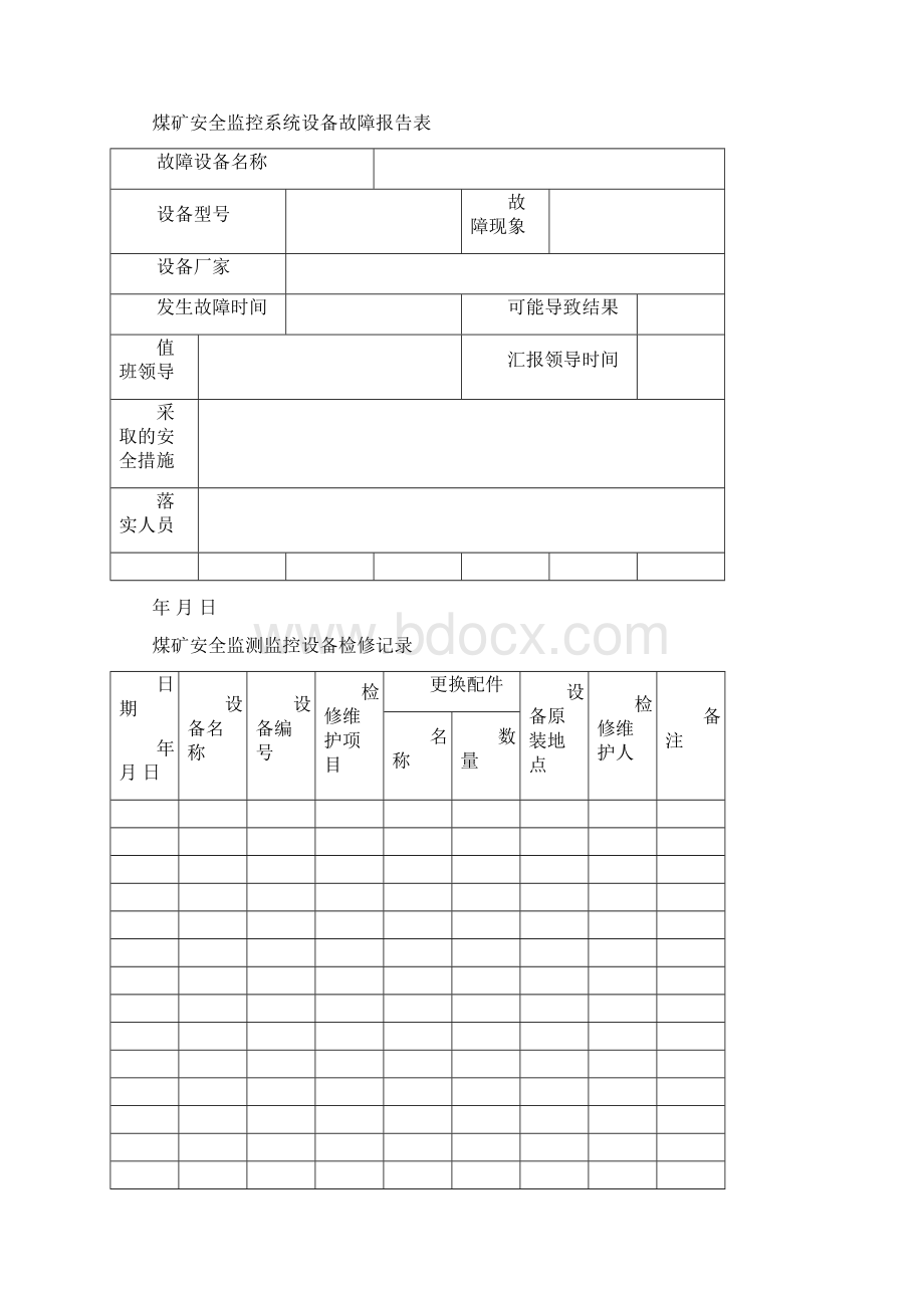 煤矿安全监控各种表格模板Word格式文档下载.docx_第3页