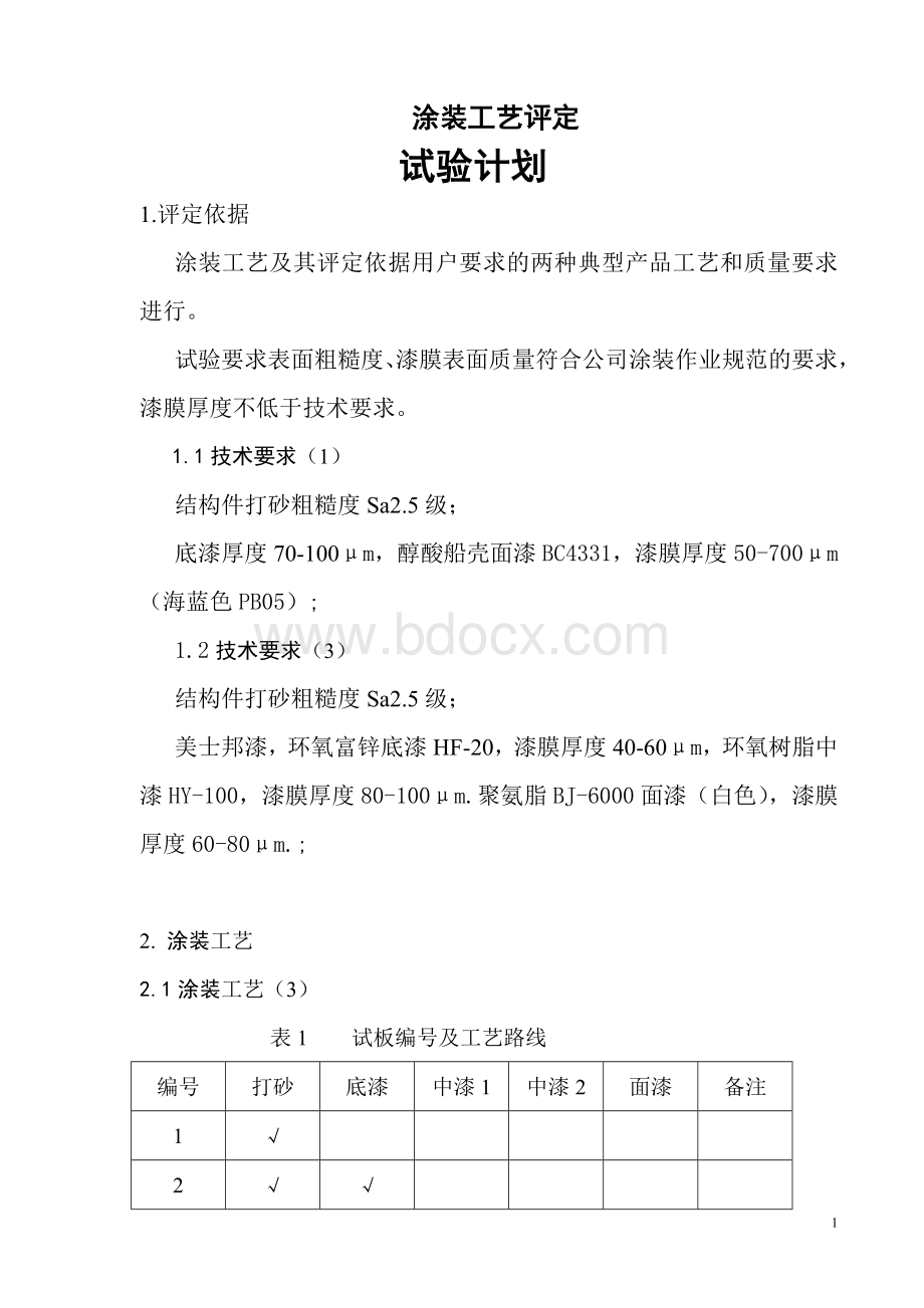 涂装工艺评定计划.doc_第1页