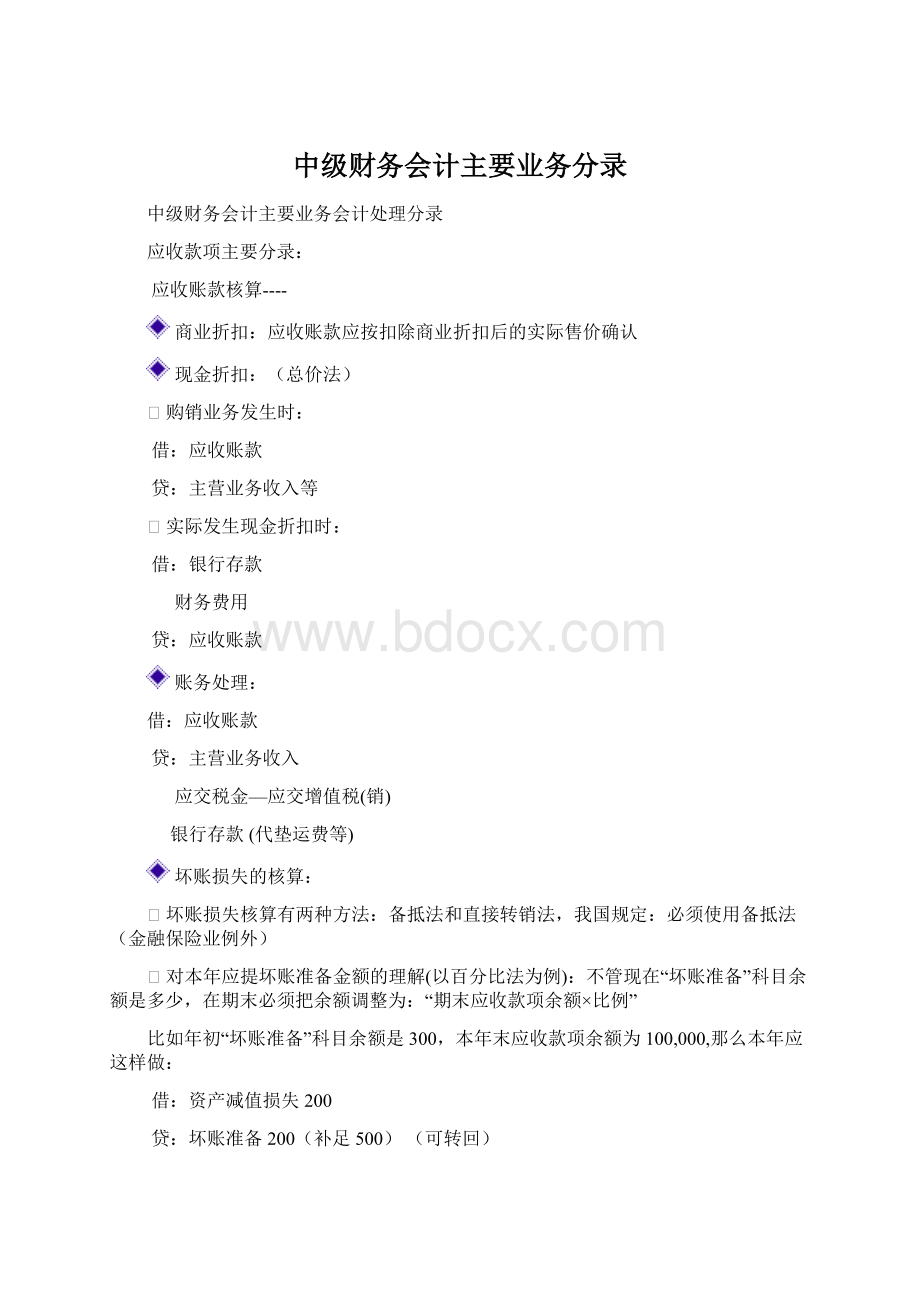 中级财务会计主要业务分录.docx_第1页