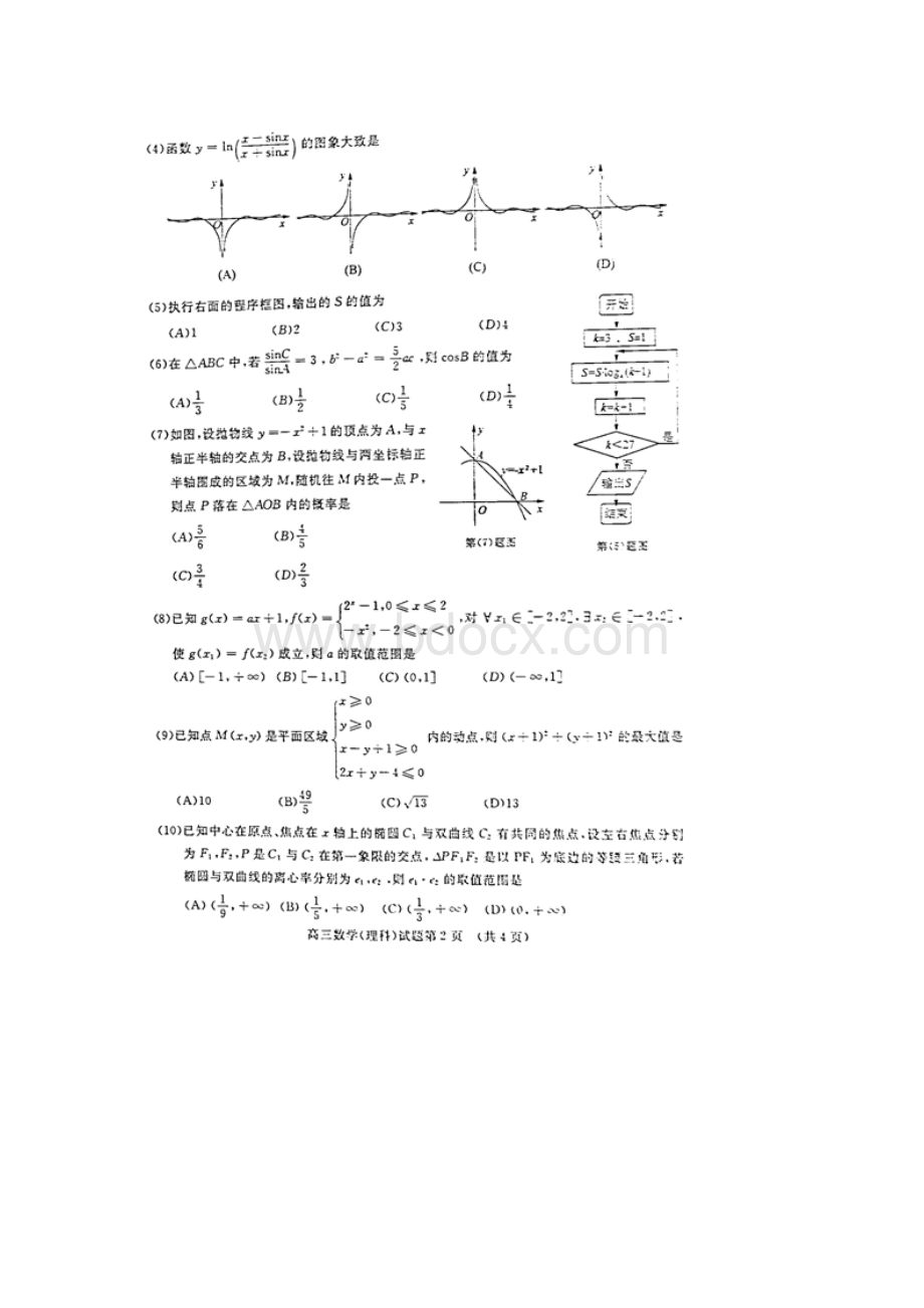 山东济南市高三理科数学模拟测试二模Word格式.docx_第3页